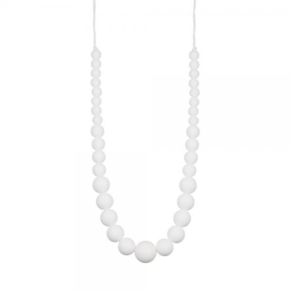 Collier d'allaitement chic perles blanches -0