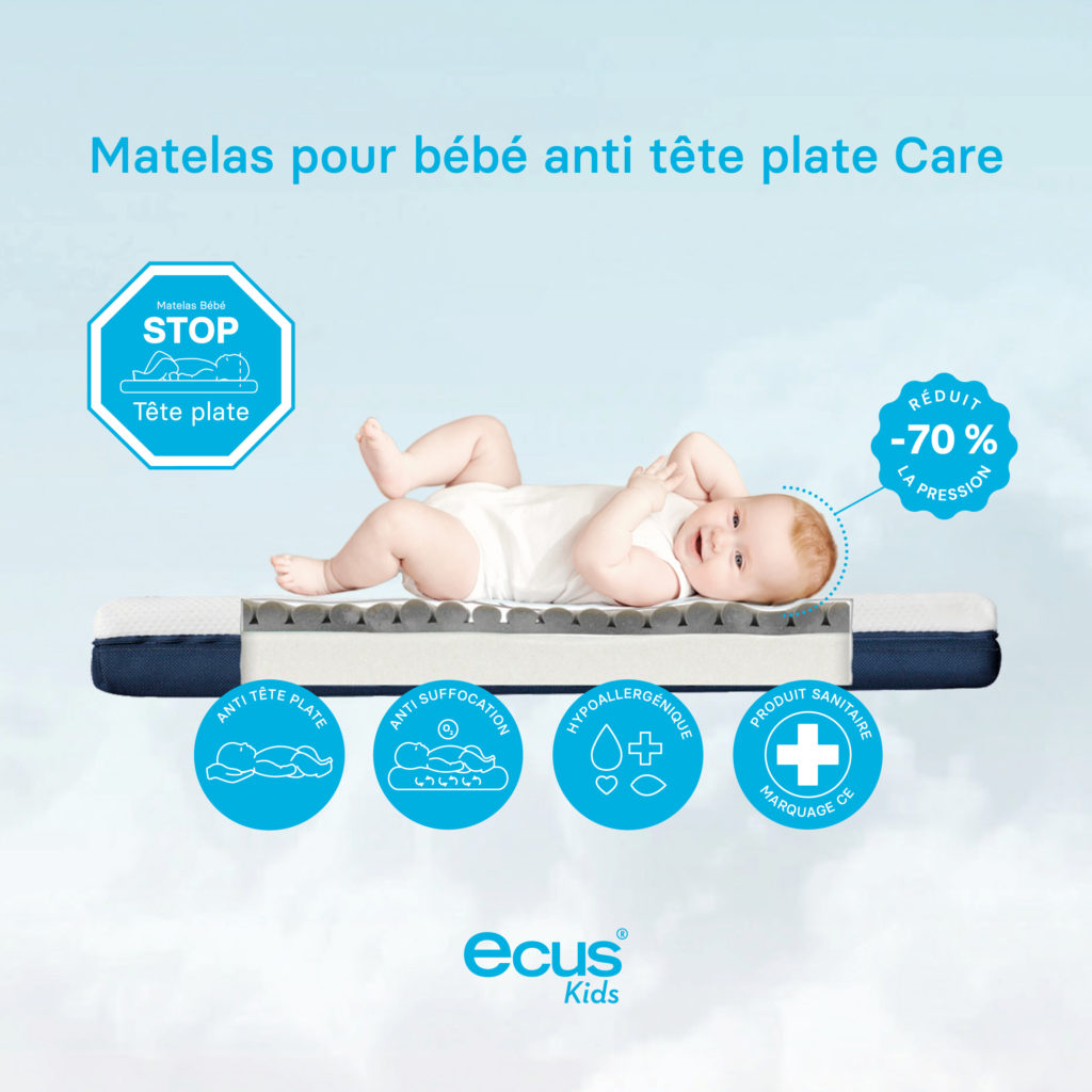 Matelas pour bébé anti-tête plate Ecus Kids Plagiocéphalie