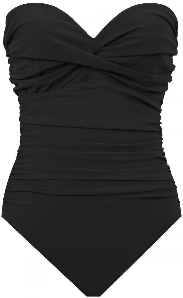 Maillot de bain gainant ventre plat bustier Madrid noir-5627