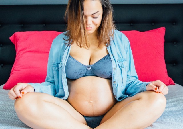 Soutien-gorge de grossesse et allaitement doux - Bleu