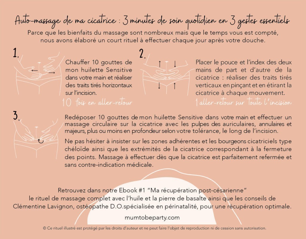 Rituel de massage de la cicatrice de césarienne par Mum-to-be Party