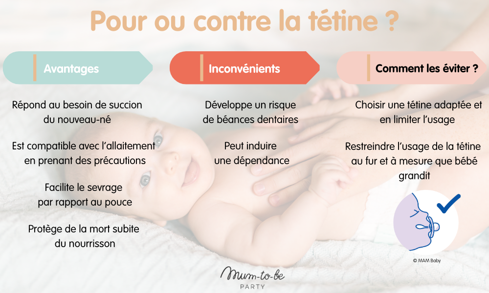 Tétine pour bébé : avantages et inconvénients