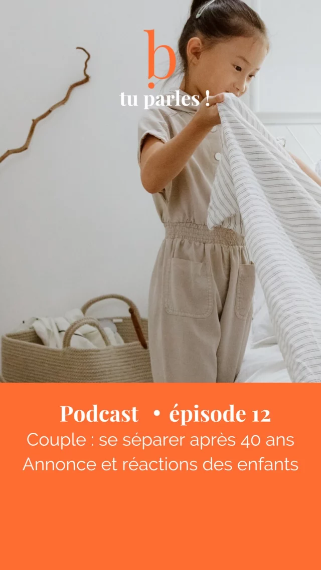 En devenant parent solo, on redoute la réaction de ses enfants à l’annonce de la séparation. Très souvent elle portera sur l’organisation matérielle. Est-ce pour autant signe qu’ils ne se soucient que de cet aspect ? Une chose est certaine : les enfants ont besoin d’être réassurés sur bien des points. 

Retrouvez sur toutes les plateformes d’écoute (Apple Podcasts, Spotify, Deezer et Acast) la série consacrée à la séparation conjugale et dans la 3ème partie la question des enfants : comment leur annoncer ? quelles peuvent être leurs réactions ? quel nouveau cadre instaurer ? comment les accompagner au mieux dans cette nouvelle vie ? 

🎙️ Podcast «  @biendanssonage, tu parles ! » avec au micro l’experte thérapeute psycho-corporelle @annelaurebenattar qui livre de précieux conseils et éclairages. 

 Bonne écoute et n’oubliez pas de mettre des ⭐️ si vous appréciez ce contenu 🙌🏼

 #podcastfeminin #podcastparentalité #séparationconjugale #divorce #couple